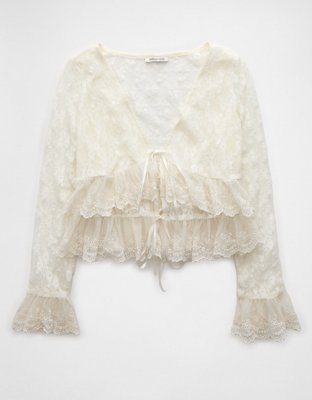 Женские блузки American Eagle AE Lace Ruffle Blouse — фото 3