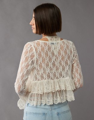 Женские блузки American Eagle AE Lace Ruffle Blouse — фото 2