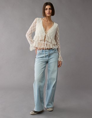 Женские блузки American Eagle AE Lace Ruffle Blouse — фото 4