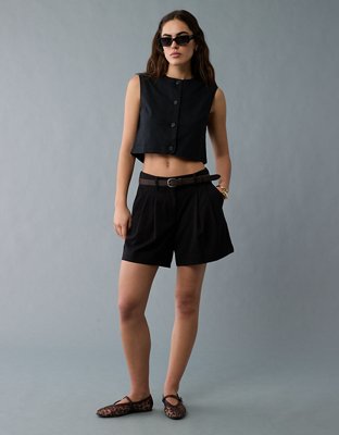 AE Boxy Button-Up Crop Top