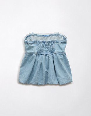 AE Denim Bubble Tube Top