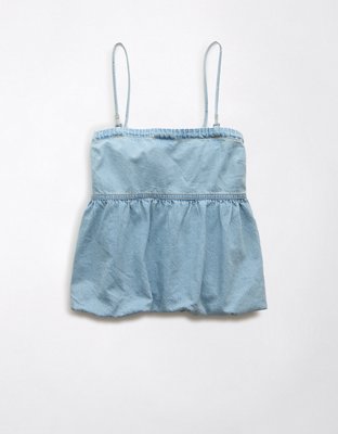 AE Denim Bubble Tube Top