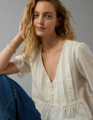 AE V-Neck Lace Blouse