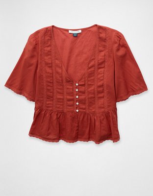 AE V-Neck Lace Blouse
