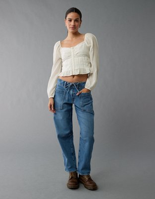 AE Blusa Manga Larga Fruncida
