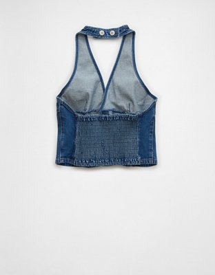 AE Denim Halter Vest