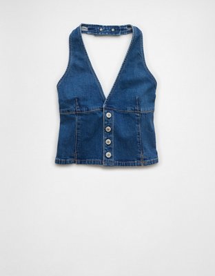AE Denim Halter Vest
