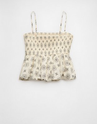 AE Smocked Bubble Tank Top