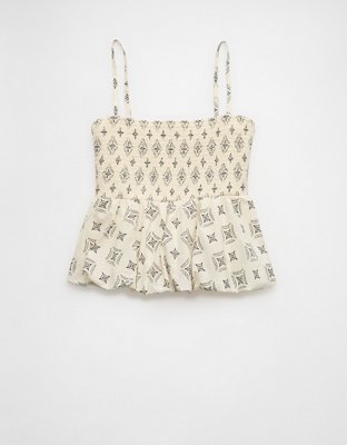 AE Smocked Bubble Tank Top