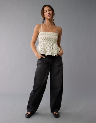 AE Smocked Bubble Tank Top