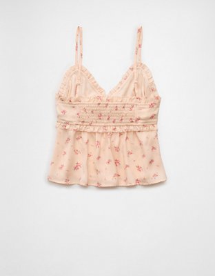 AE V-Neck Tie Front Ruffle Cami