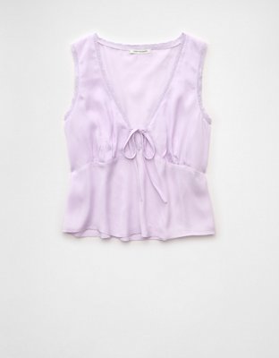 AE V-Neck Satin Slip Tank Top