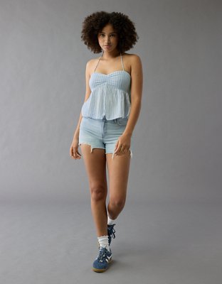 AE Top Halter Rayado, Fruncido y Holgado