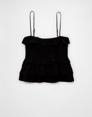 AE Square Neck Smocked Ruffle Cami