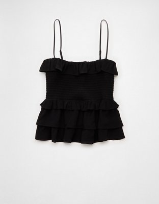 AE Square Neck Smocked Ruffle Cami
