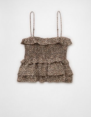 AE Square Neck Smocked Ruffle Cami