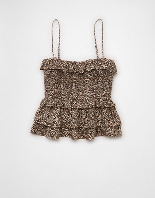 AE Square Neck Smocked Ruffle Cami