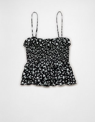 AE Square Neck Smocked Ruffle Cami