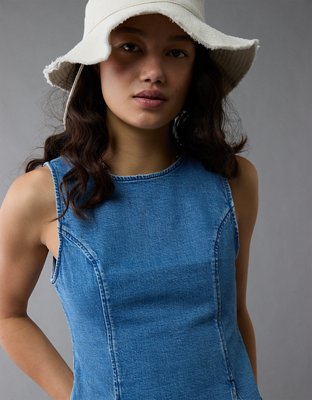 AE High Neck Denim Tank Top