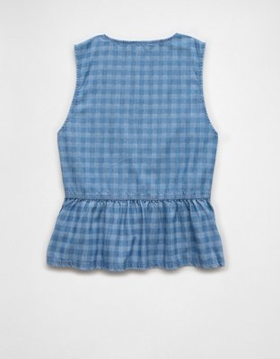 AE V-Neck Denim Babydoll Tank Top