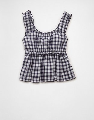 AE Ruched Strap Cropped Tank Top