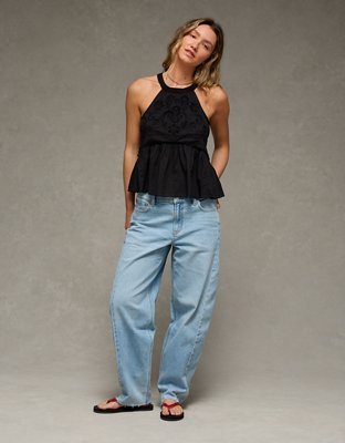AE Embroidered Halter Tank Top