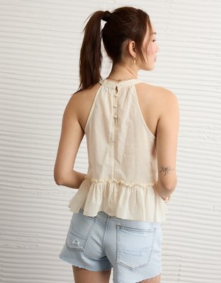 AE Embroidered Halter Tank Top