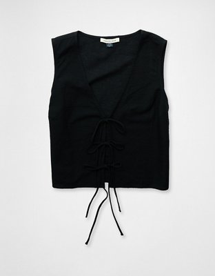 AE Tie Front Quilted Vest