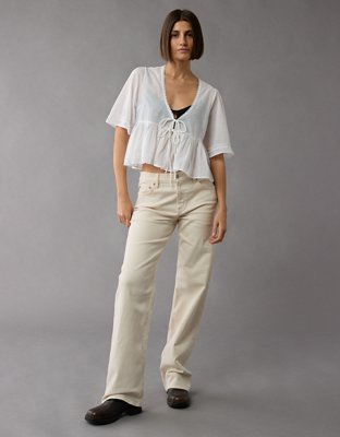 AE Tie Front Bell Flyaway Shirt