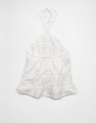 AE Y-Neck Lacy Halter Top