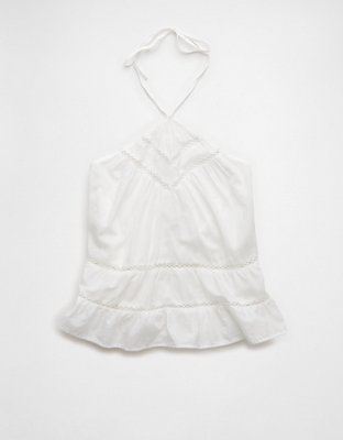 AE Y-Neck Lacy Halter Top