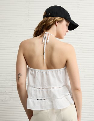 AE Y-Neck Lacy Halter Top