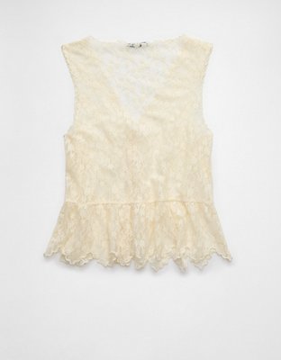 AE Lace Button-Up Vest