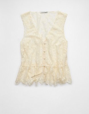 AE Lace Button-Up Vest