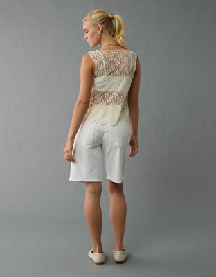 トップス ameri CHEMICAL LACE VEST WITH BLOUSE AE Lace Button-Up Vest
