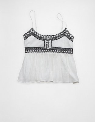 AE Embroidered Babydoll Tank Top