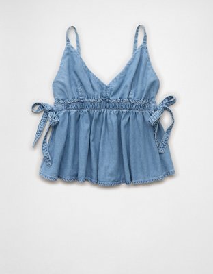 AE Denim Babydoll Tank Top
