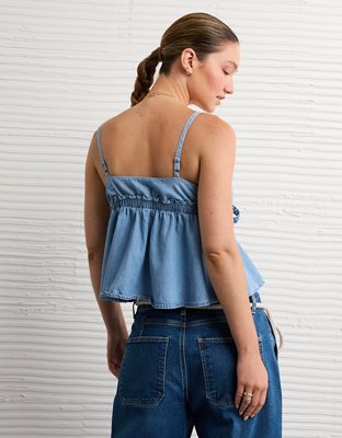 AE Denim Babydoll Tank Top