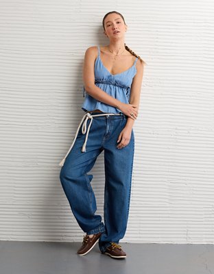 AE Denim Babydoll Tank Top
