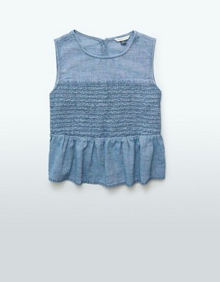 AE Cropped Denim Tank Top