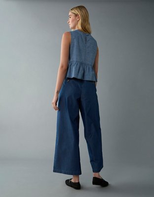 AE Cropped Denim Tank Top