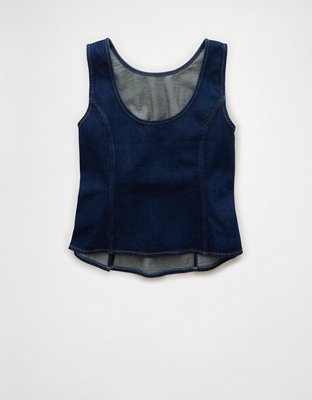 AE High Neck Denim Tank Top