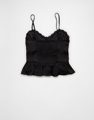 AE Satin Peplum Tank Top