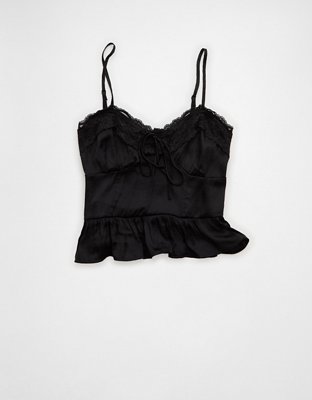 AE Satin Peplum Tank Top