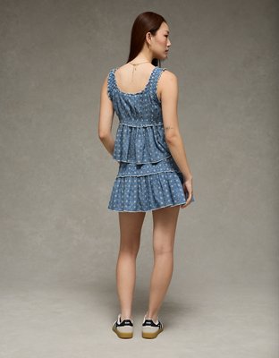 AE Ruched Strap Cropped Tank Top