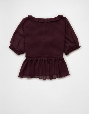 AE Smocked Babydoll Blouse