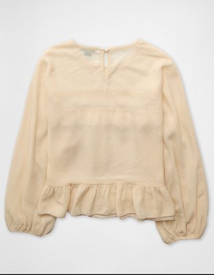 AE Ruffled Long Sleeve Blouse