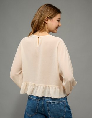 AE Ruffled Long Sleeve Blouse