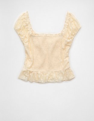 AE Short Sleeve Lace Blouse