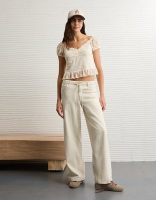 AE Short Sleeve Lace Blouse